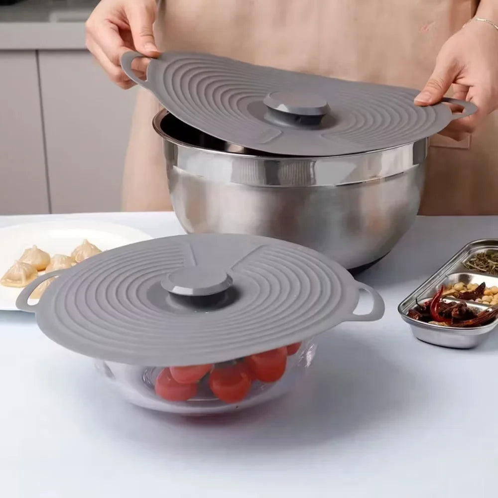 Silicone Bowl Lids, Microwave Splash Lids, Reusable Heat-Resistant Lids, Suitable for Bowls, Plates, Pots, Pans, Stove tops, Ove