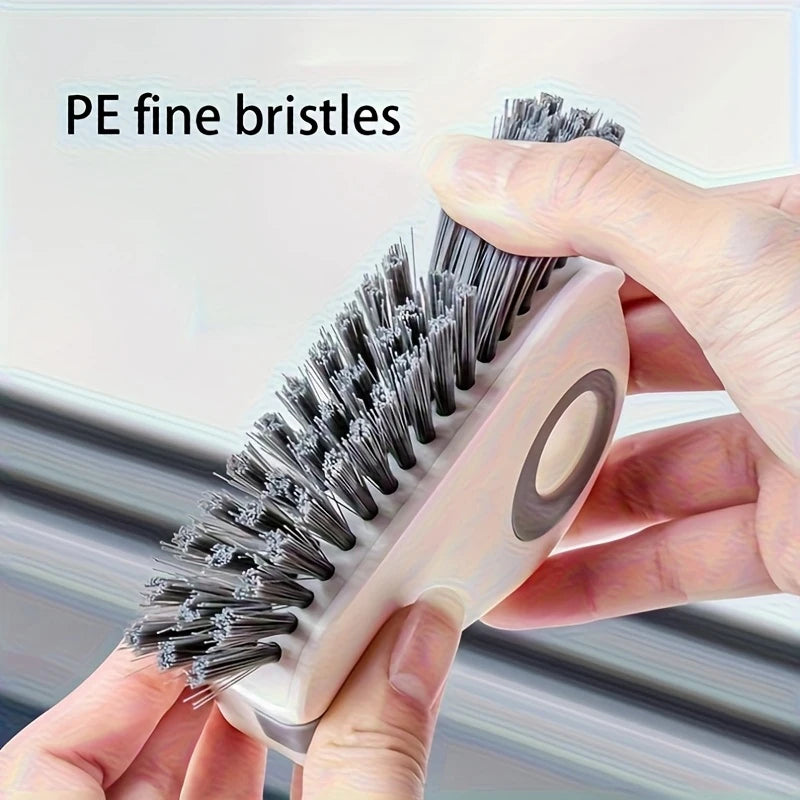 2 in 1 Groove Cleaning Brush Window Sliding Door Track Cleaner Tool Grout Cleaner Grip Brush Hard Bristle Crevice Cleaning Brush