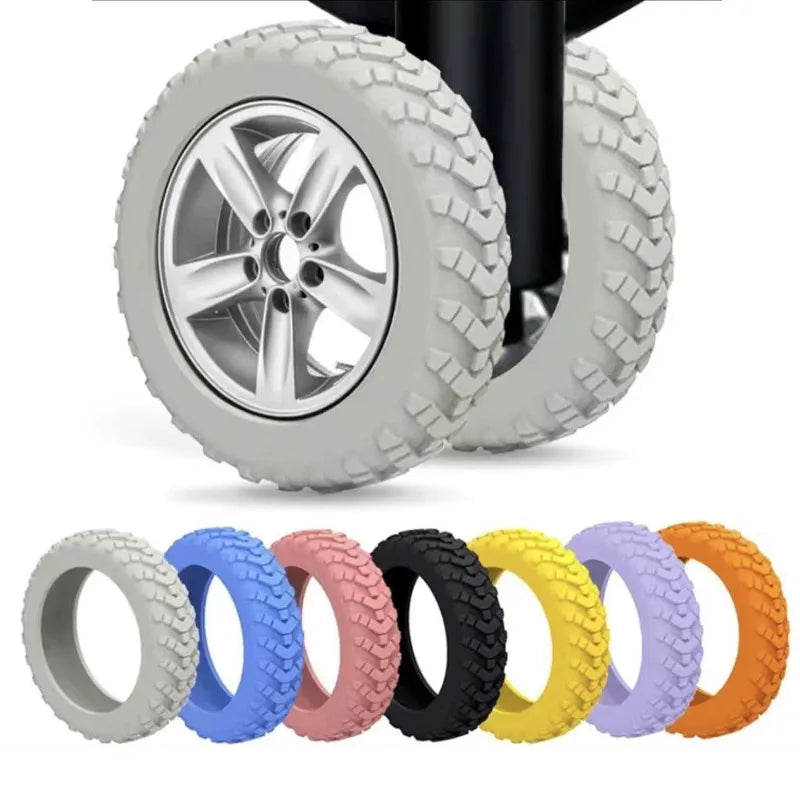 8PCS Suitcase Wheels Protection Cover Silent Rubber Luggage Roller Cover Trolley Box Casters Cover Travel Luggage Caster Shoes