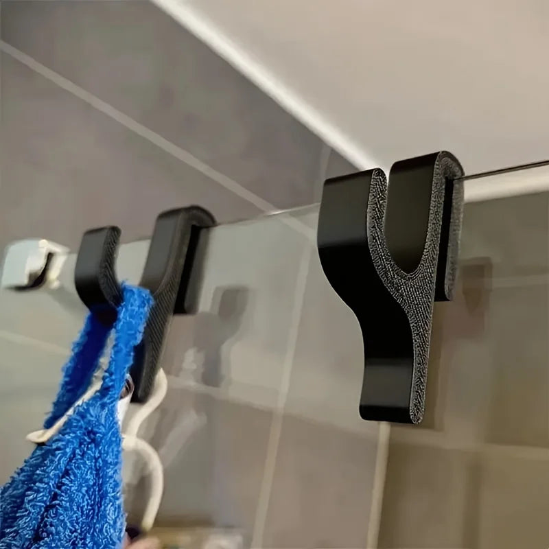3D Shower Door Towel Hook for 8mm Glass Doors Bathroom Hanger for Clothes Towel Bathrobes Laundry Dormitory Apartment