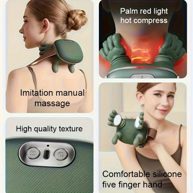 New Shoulder and Neck Massager, Fully Automatic Charging Finger Press Hand Massager