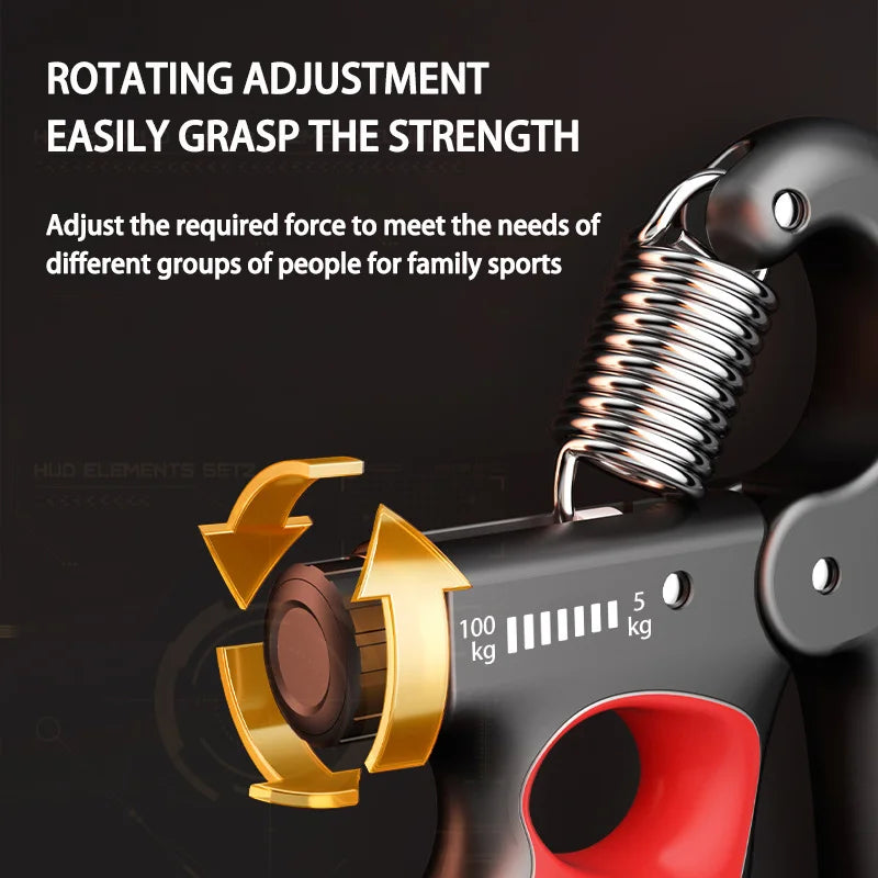 Adjustable Hand Grip Strengthener – 5–100kg Resistance for Grip & Forearm Training