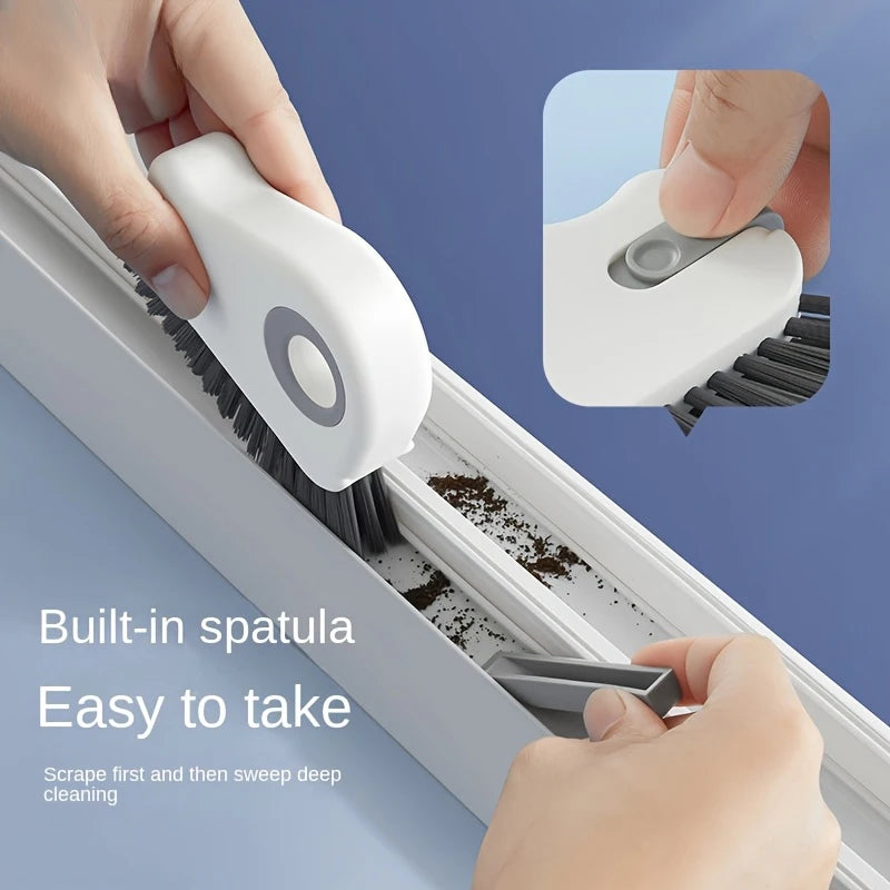 2 in 1 Groove Cleaning Brush Window Sliding Door Track Cleaner Tool Grout Cleaner Grip Brush Hard Bristle Crevice Cleaning Brush