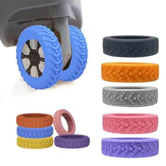 8PCS Suitcase Wheels Protection Cover Silent Rubber Luggage Roller Cover Trolley Box Casters Cover Travel Luggage Caster Shoes