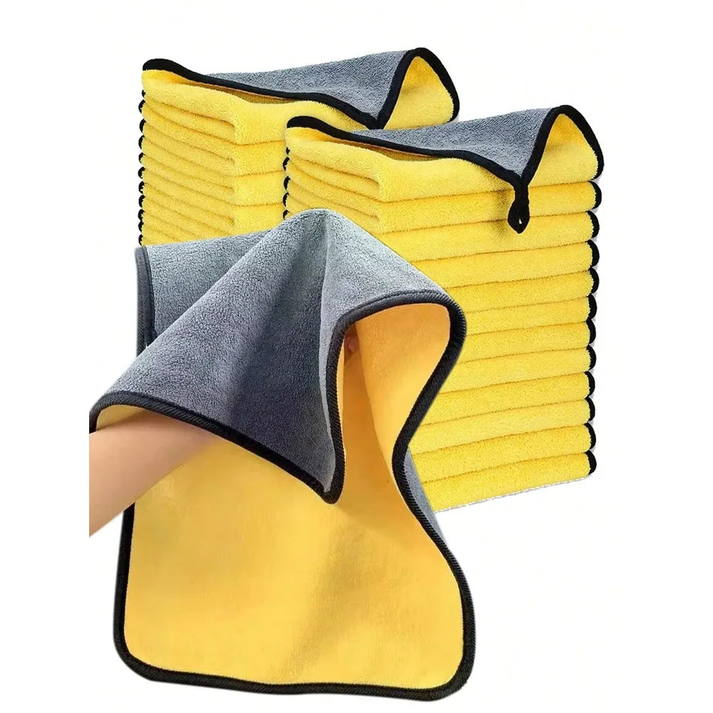 1/2/3/6/10pcs 30X60cm Microfiber Car Cleaning Towels Soft Quick Drying for Windows Mirrors Wiping Rags Double Layer Wash Cloth