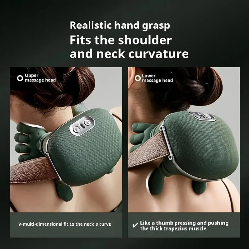 New Shoulder and Neck Massager, Fully Automatic Charging Finger Press Hand Massager