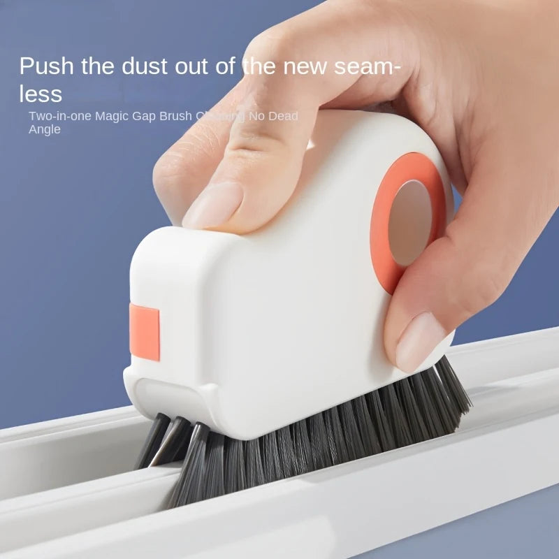 2 in 1 Groove Cleaning Brush Window Sliding Door Track Cleaner Tool Grout Cleaner Grip Brush Hard Bristle Crevice Cleaning Brush