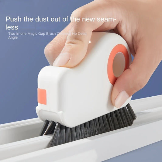 2 in 1 Groove Cleaning Brush Window Sliding Door Track Cleaner Tool Grout Cleaner Grip Brush Hard Bristle Crevice Cleaning Brush